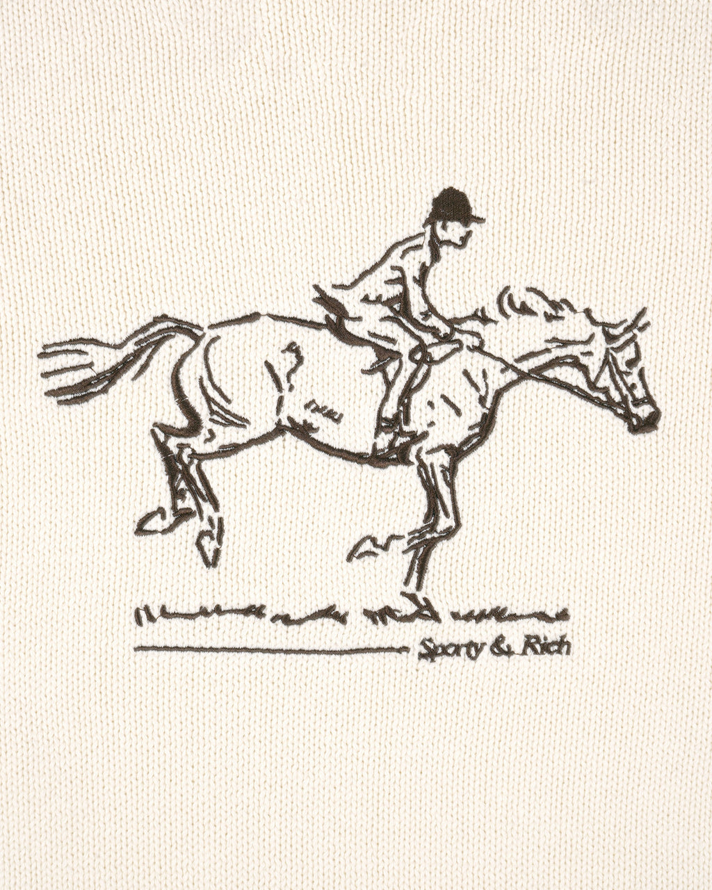 Horse Knitted Turtleneck - Ecru/Chocolate