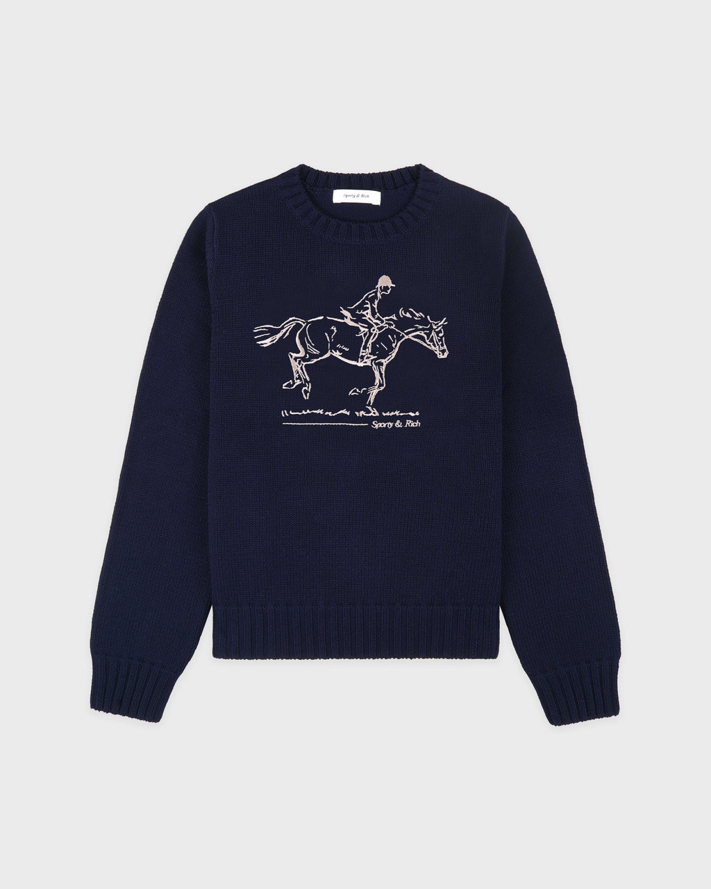 Horse Knitted Sweater - Navy