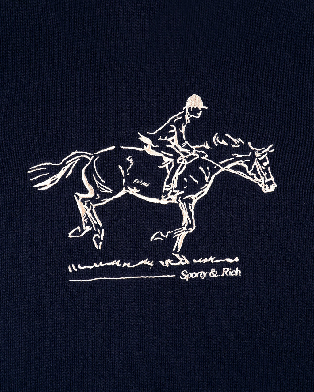Horse Knitted Sweater - Navy