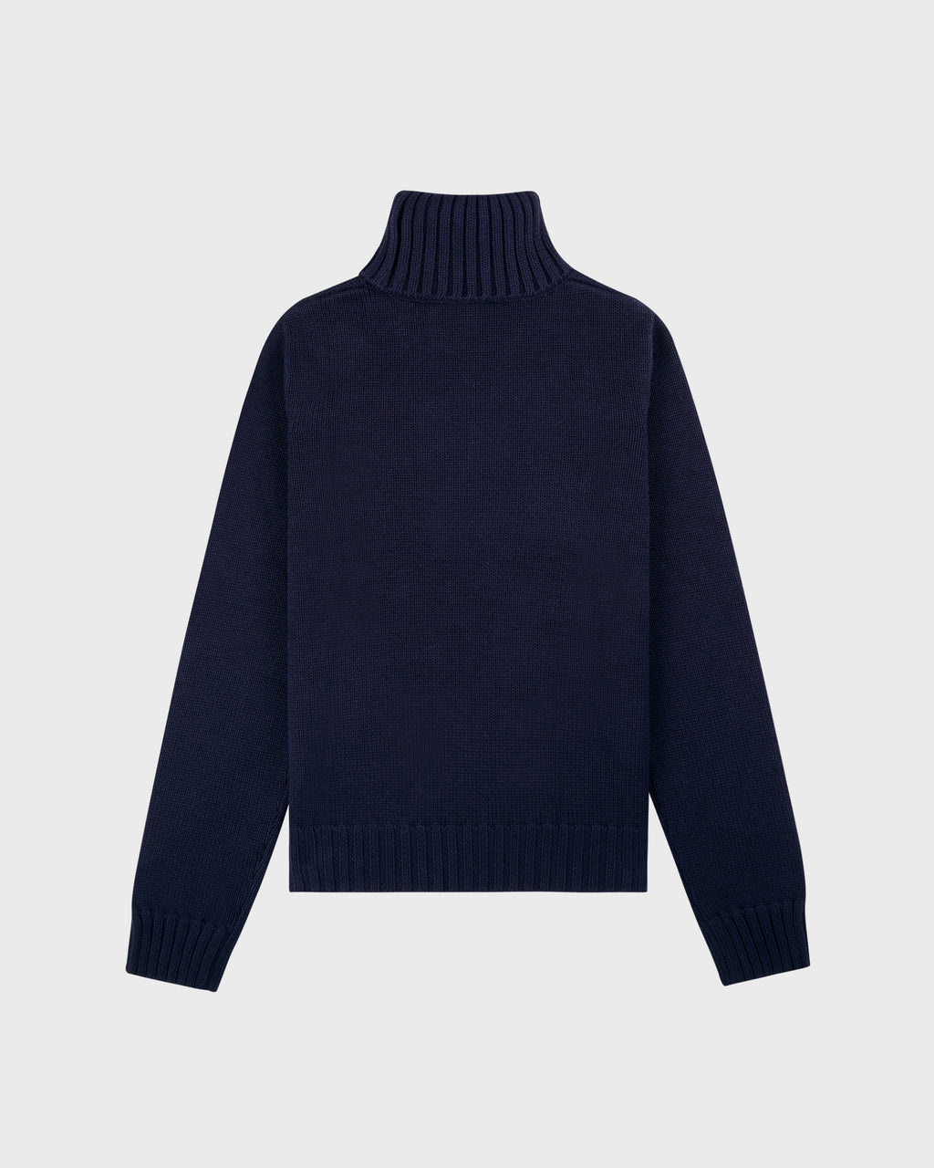 Horse Knitted Turtleneck - Navy/Ecru