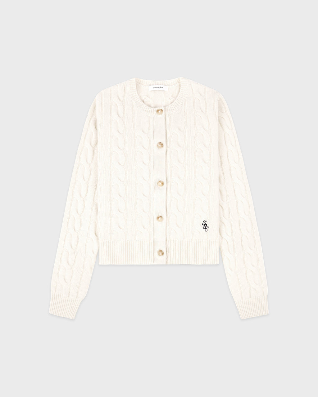 SRC Cableknit Cashmere Cardigan - Ecru