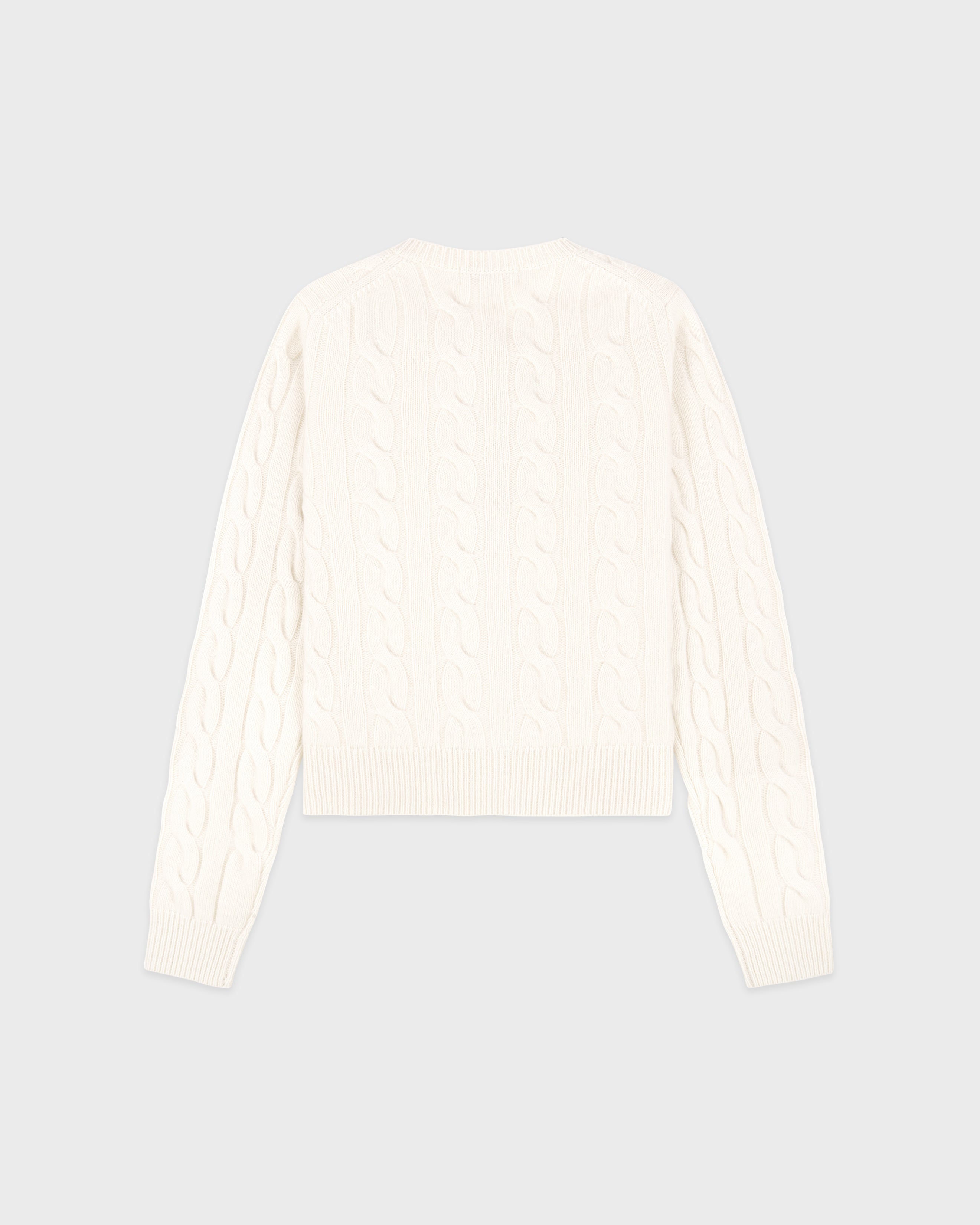 SRC Cableknit Cashmere Cardigan - Ecru