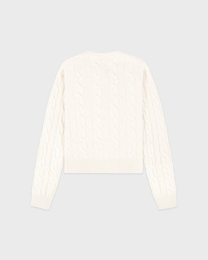 SRC Cableknit Cashmere Cardigan - Ecru