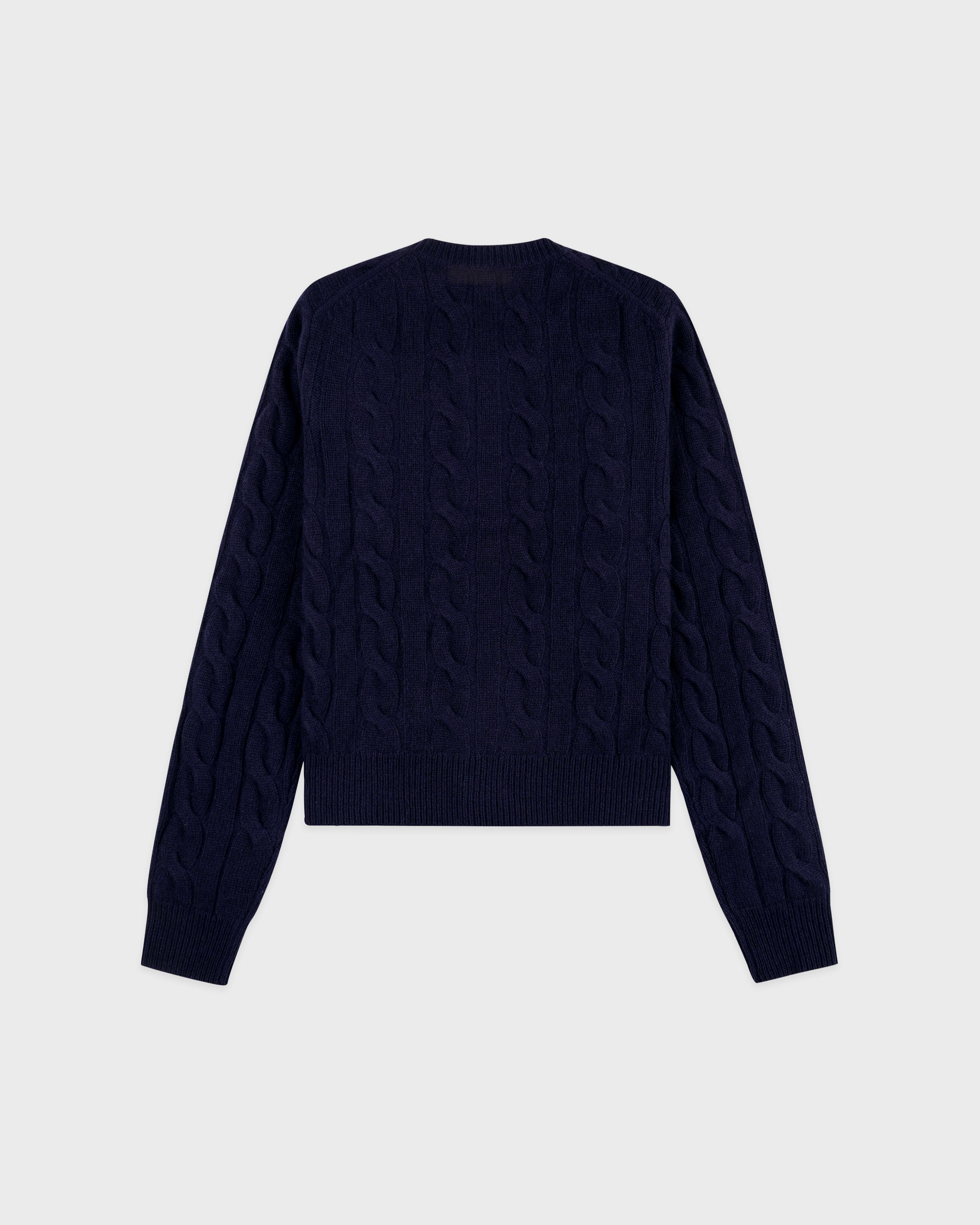SRC Cableknit Cashmere Cardigan - Navy