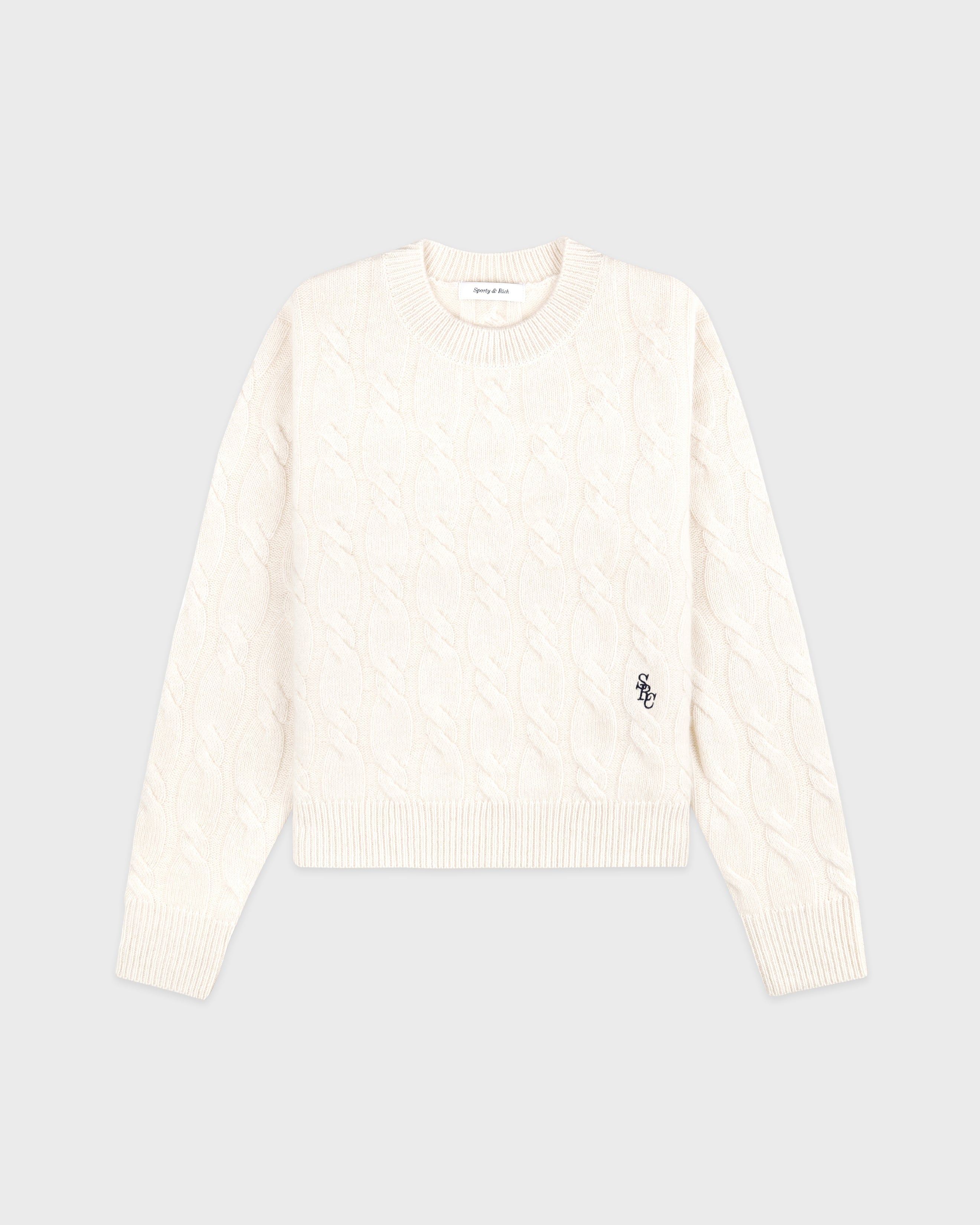 SRC Cableknit Cashmere Sweater - Ecru