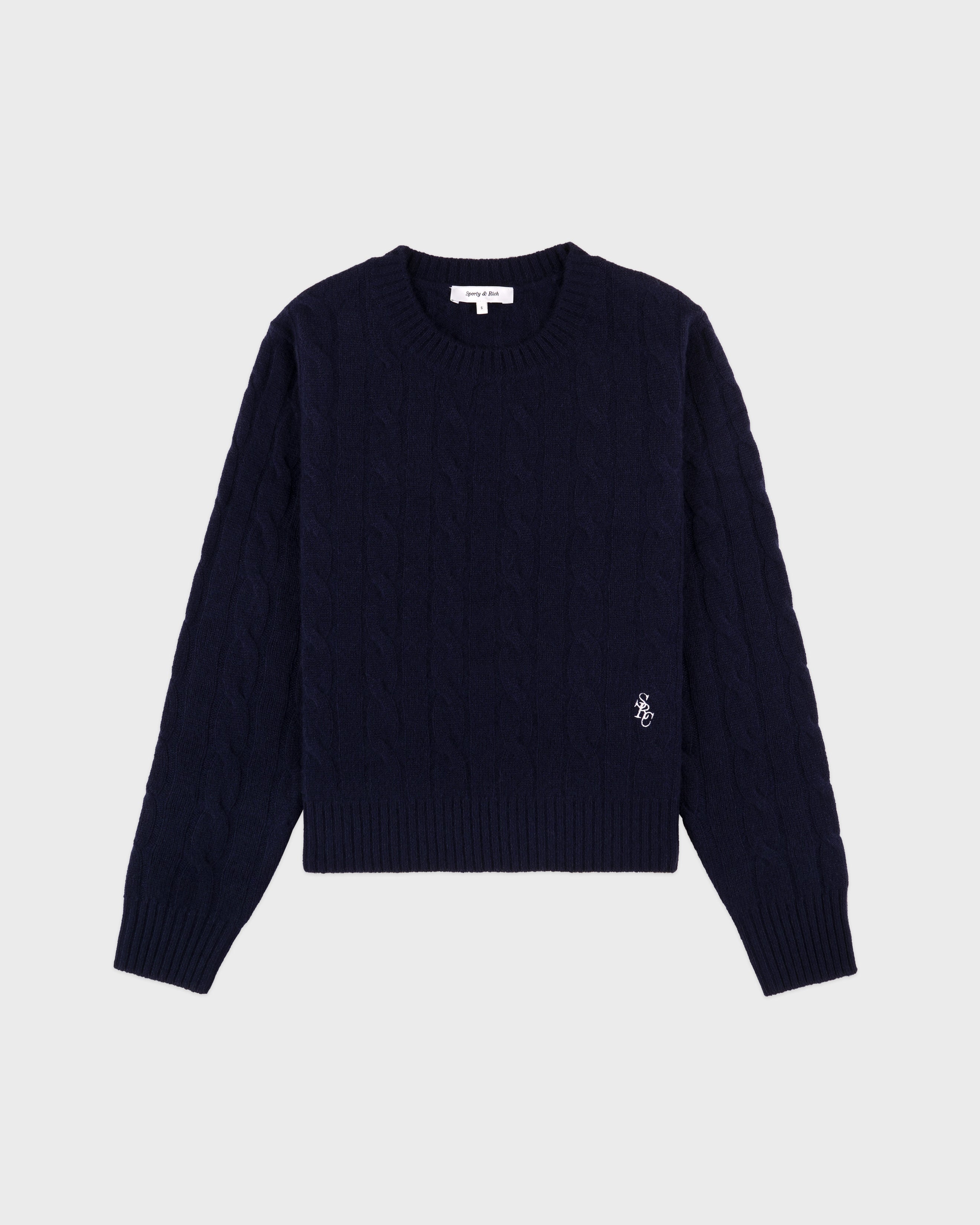 SRC Cableknit Cashmere Sweater - Navy