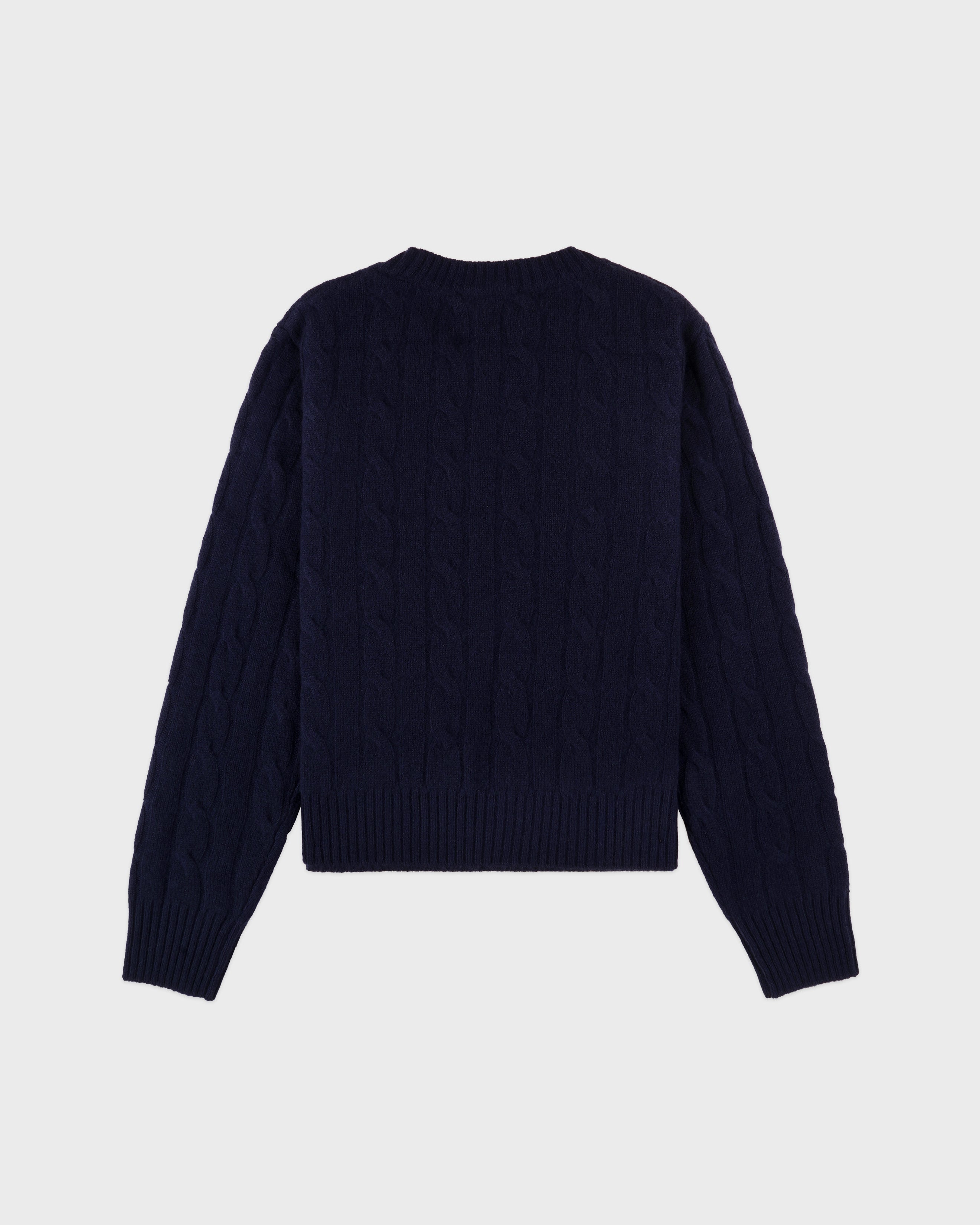 SRC Cableknit Cashmere Sweater - Navy