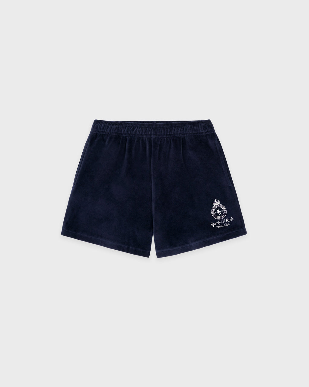 Crown Tennis Velour Short - Navy/Ecru