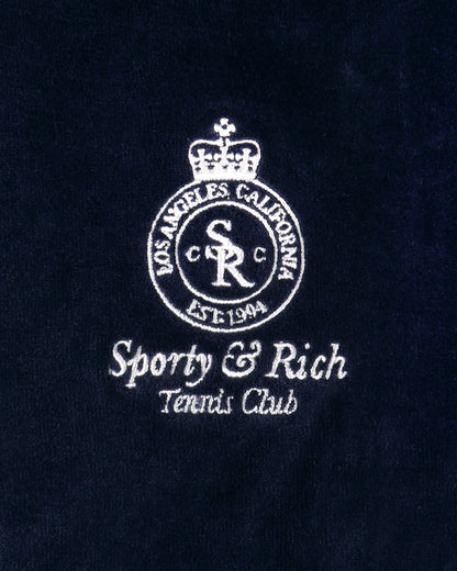 Crown Tennis Velour Short - Navy/Ecru