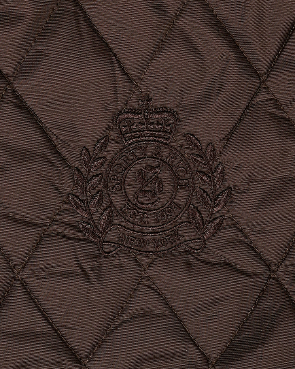 NY Crest Nylon Quilted Jacket - Chocolate