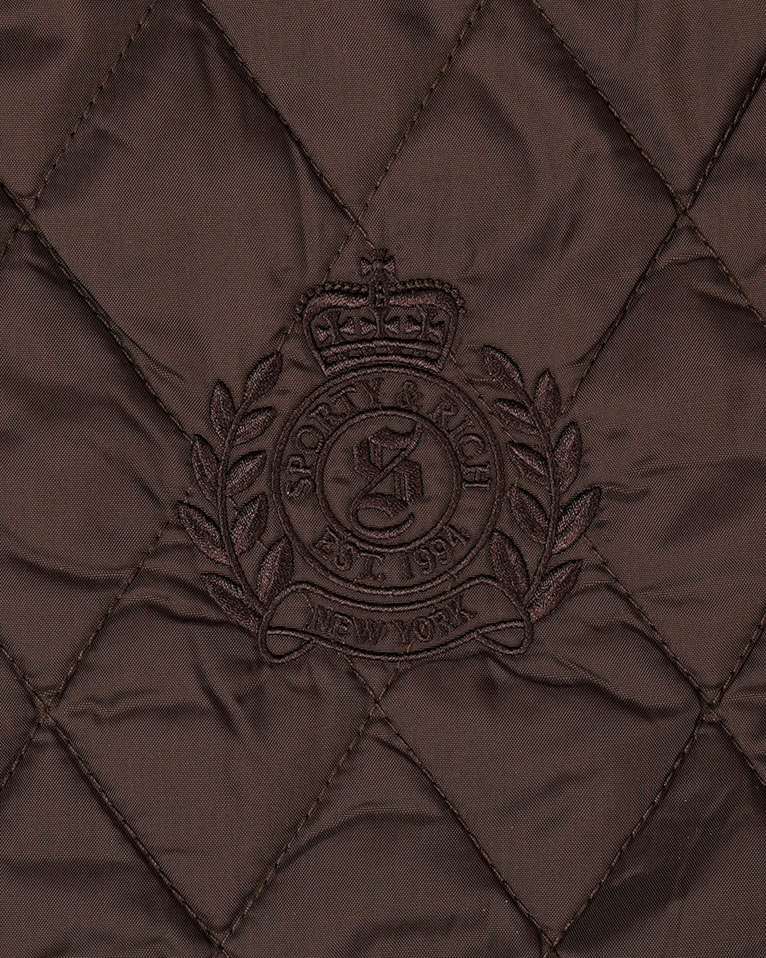 NY Crest Nylon Quilted Jacket - Chocolate