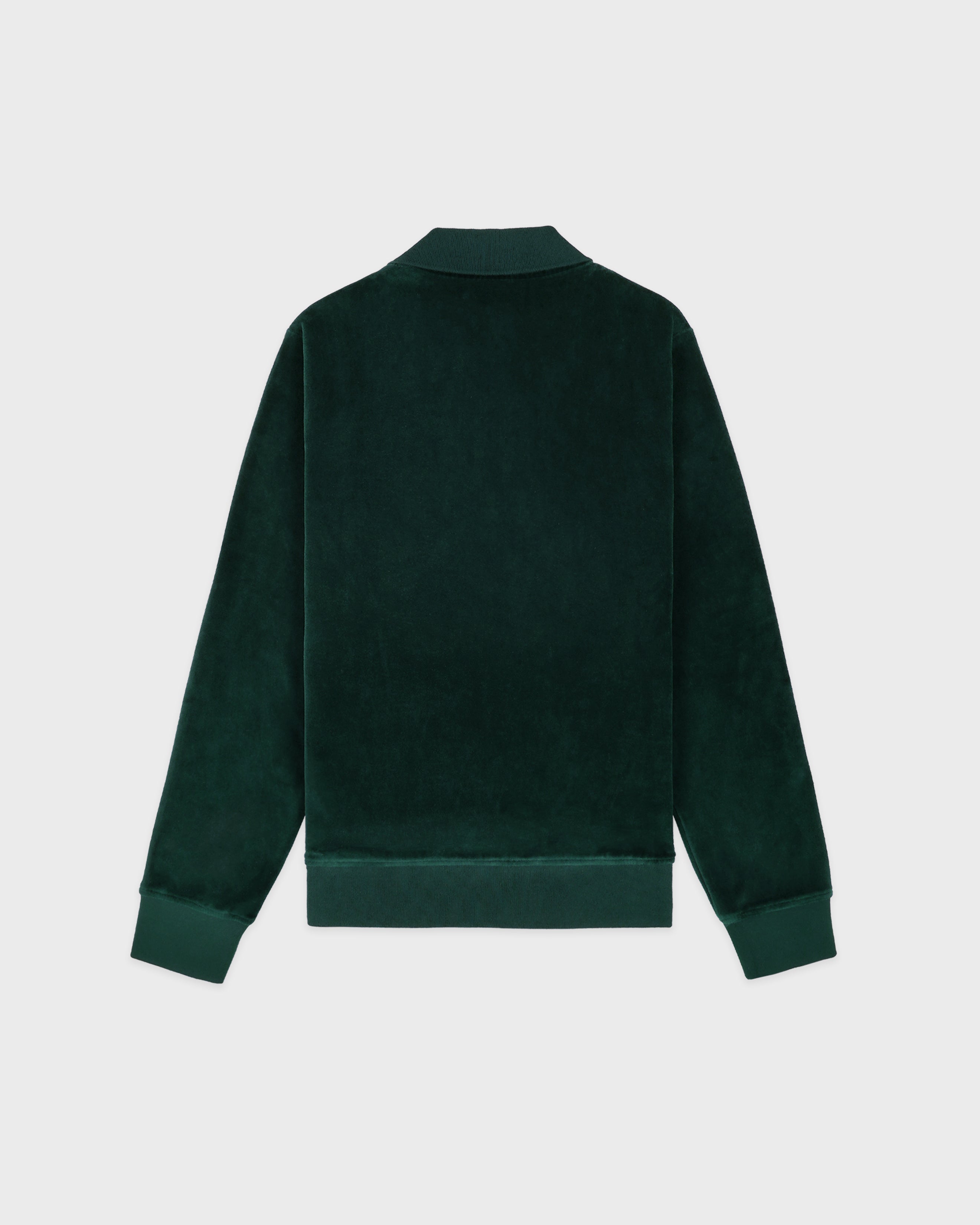 Crown Tennis Velour Polo - Forest/Ecru