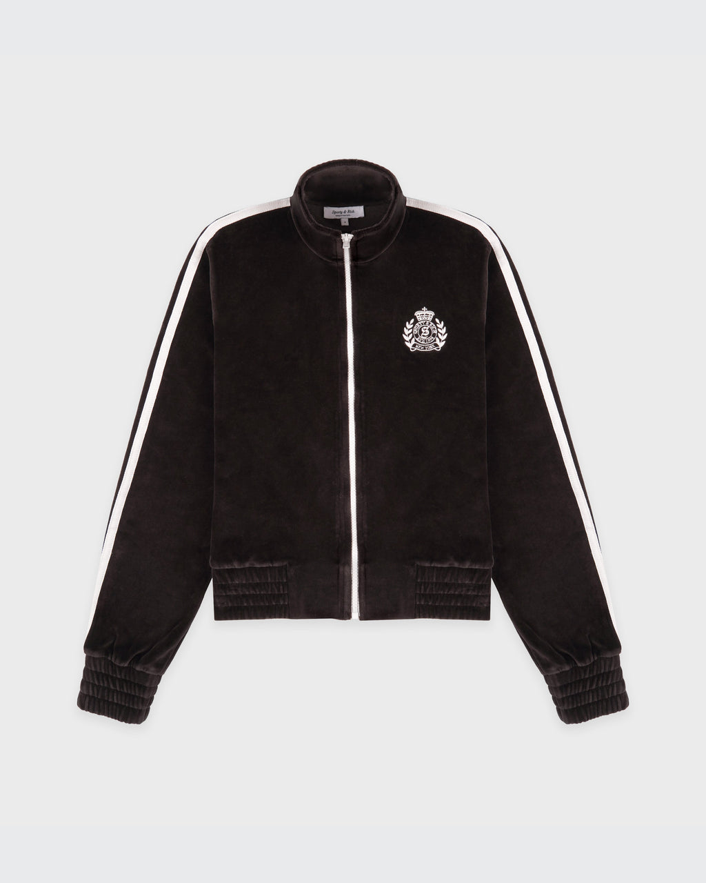 NY Crest Elio Velour Track Jacket - Chocolate