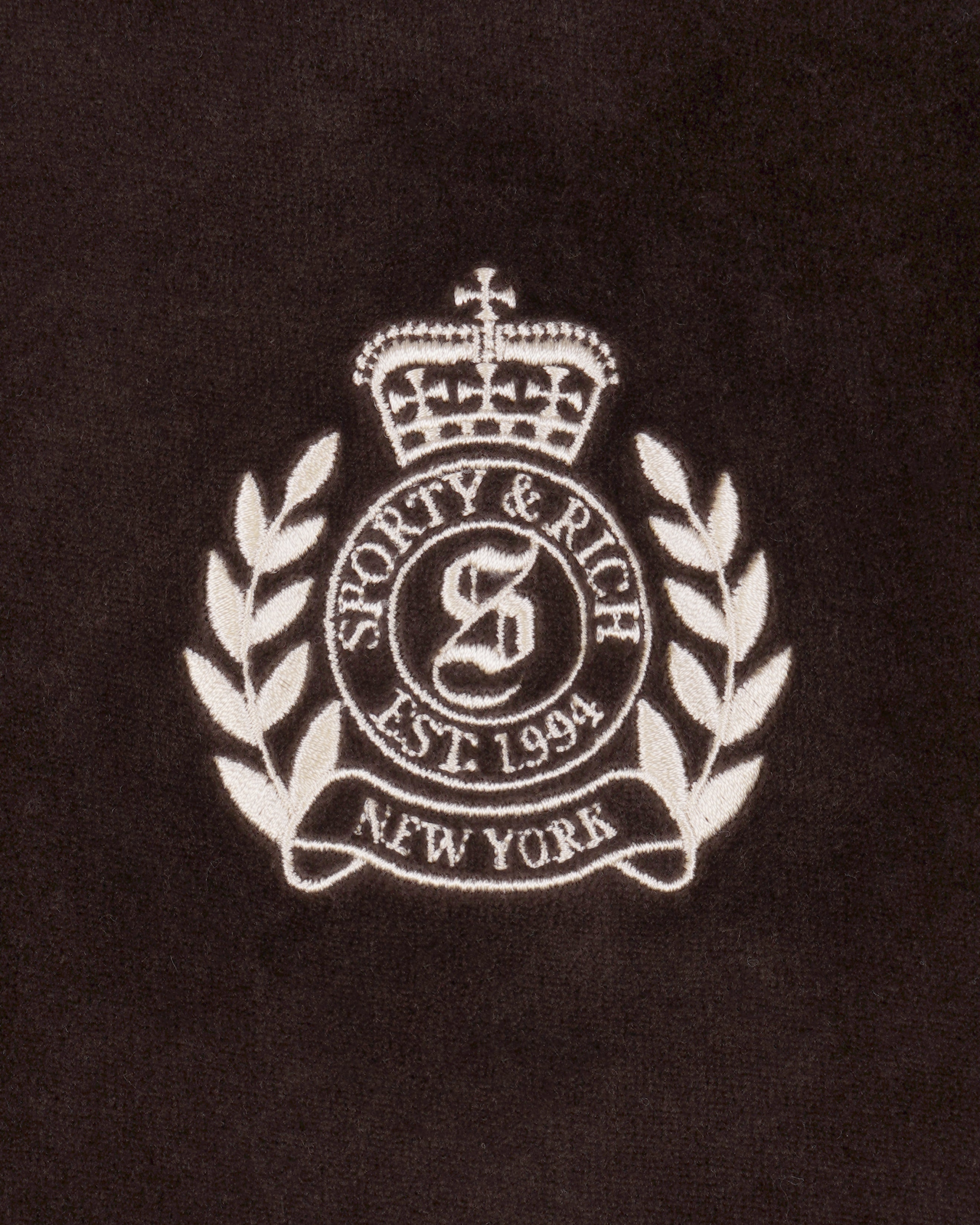 NY Crest Elio Velour Track Jacket - Chocolate