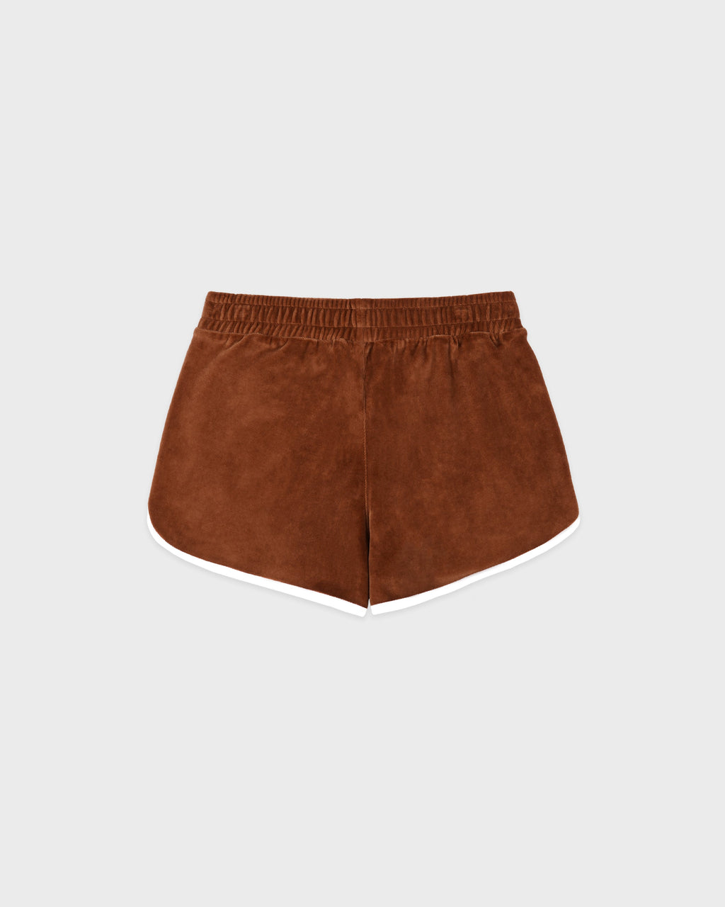 NY Crest Velour Track Short - Tobacco/White