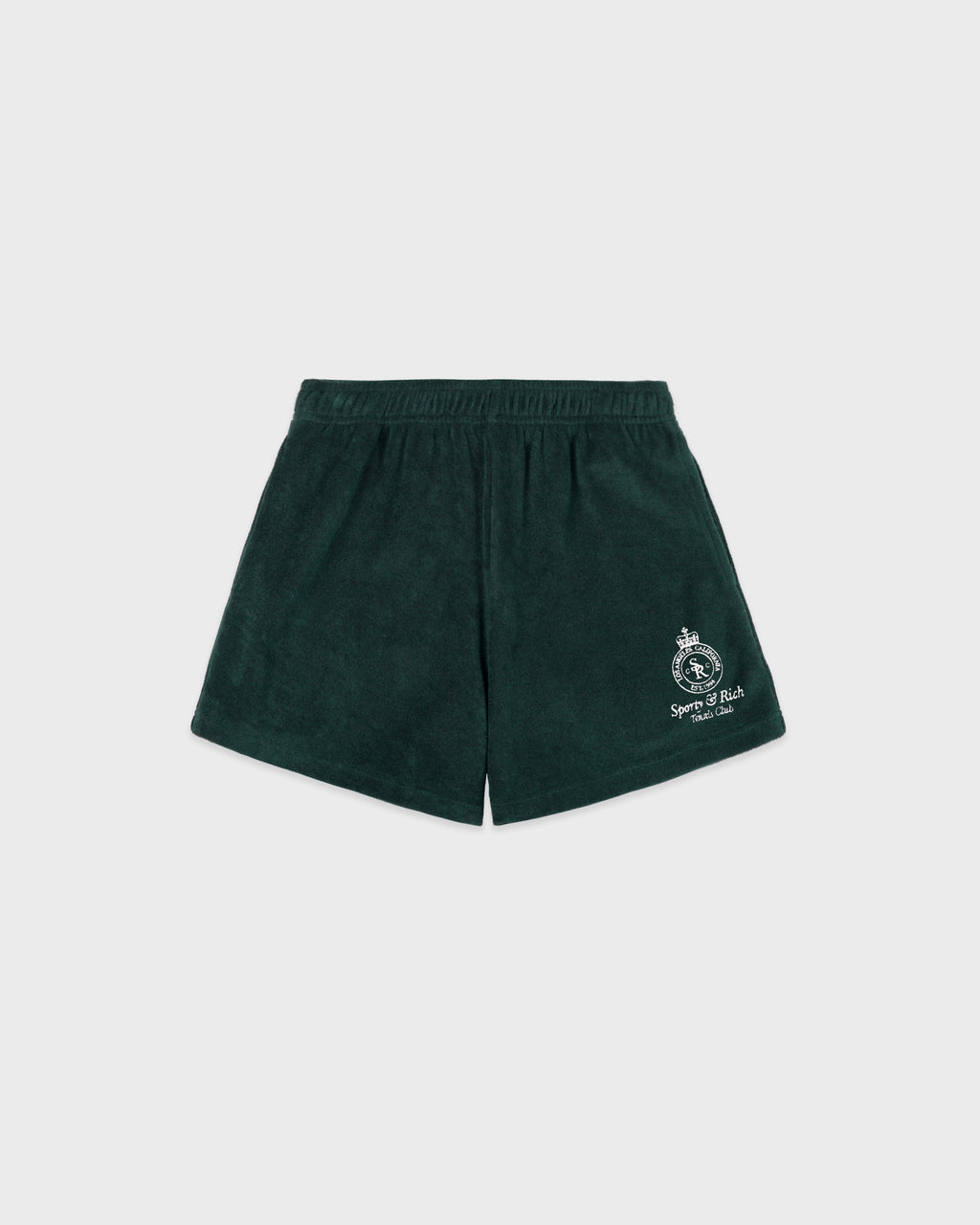 Crown Tennis Velour Short - Forest/Ecru