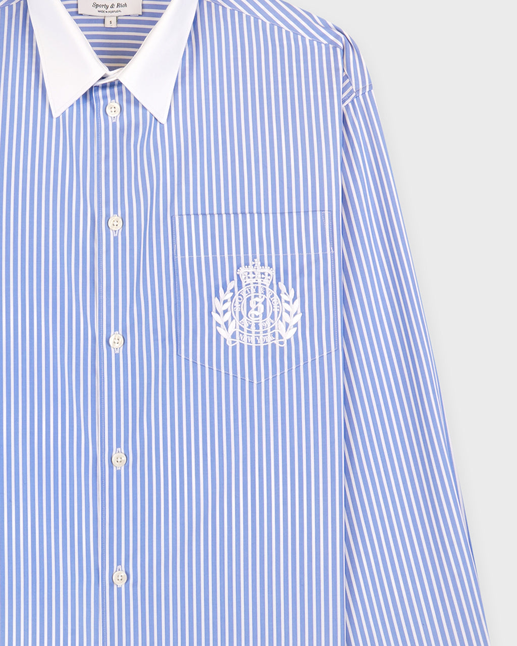 NY Crest Oversized Shirt - Navy Stripe