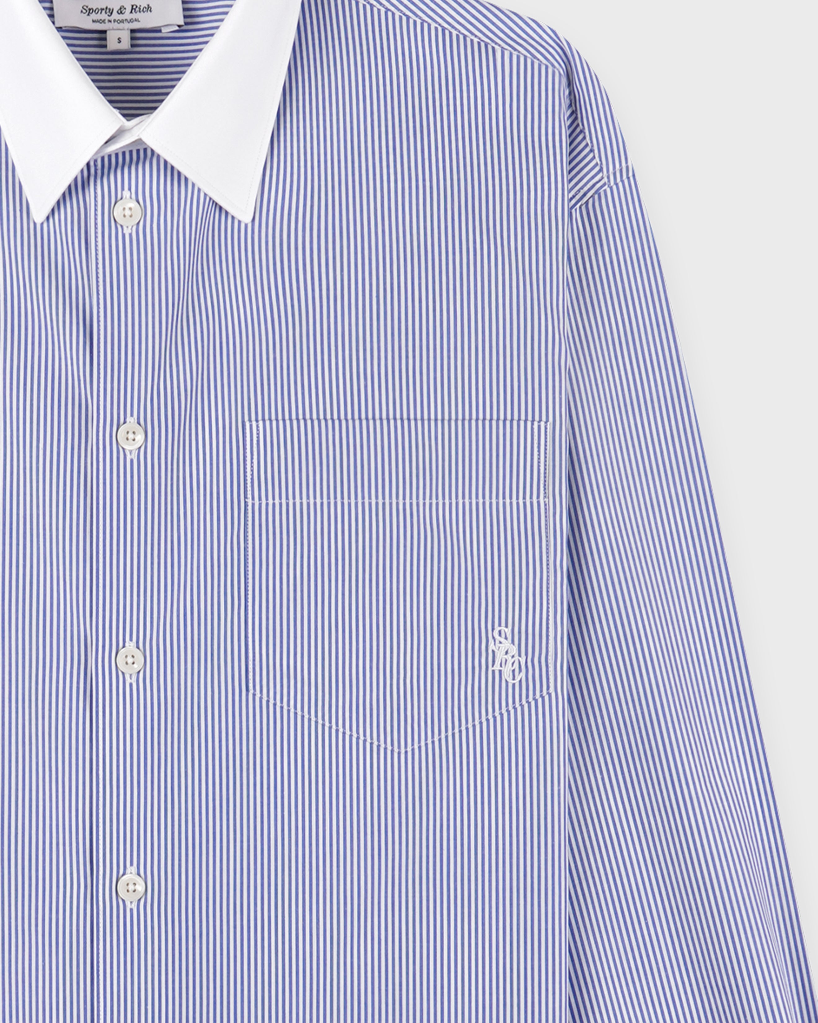 SRC Oversized Shirt - Navy Stripe
