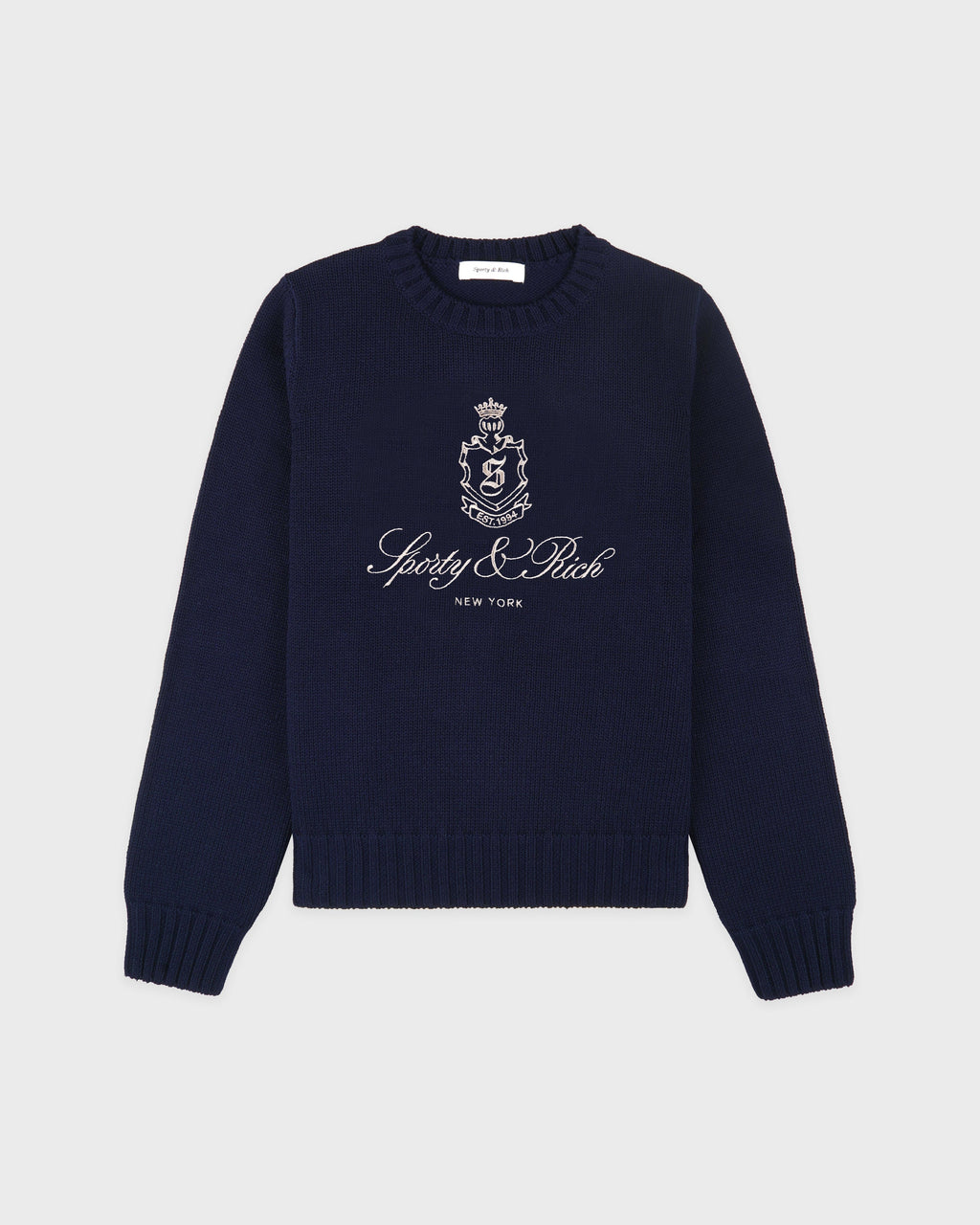Vendome Knitted Sweater - Navy/Ecru