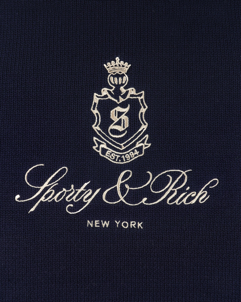 Vendome Knitted Sweater - Navy/Ecru