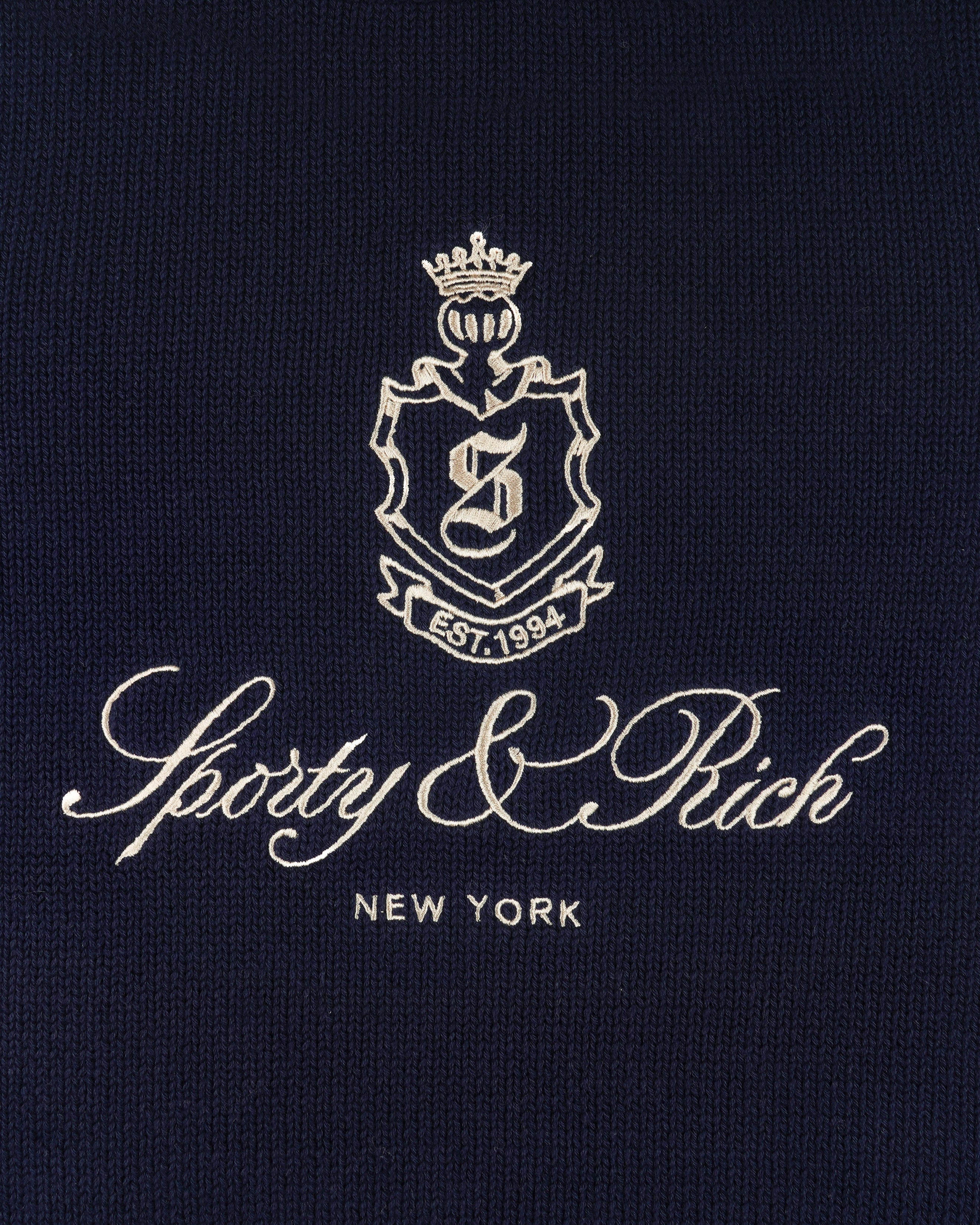 Vendome Knitted Sweater - Navy/Ecru