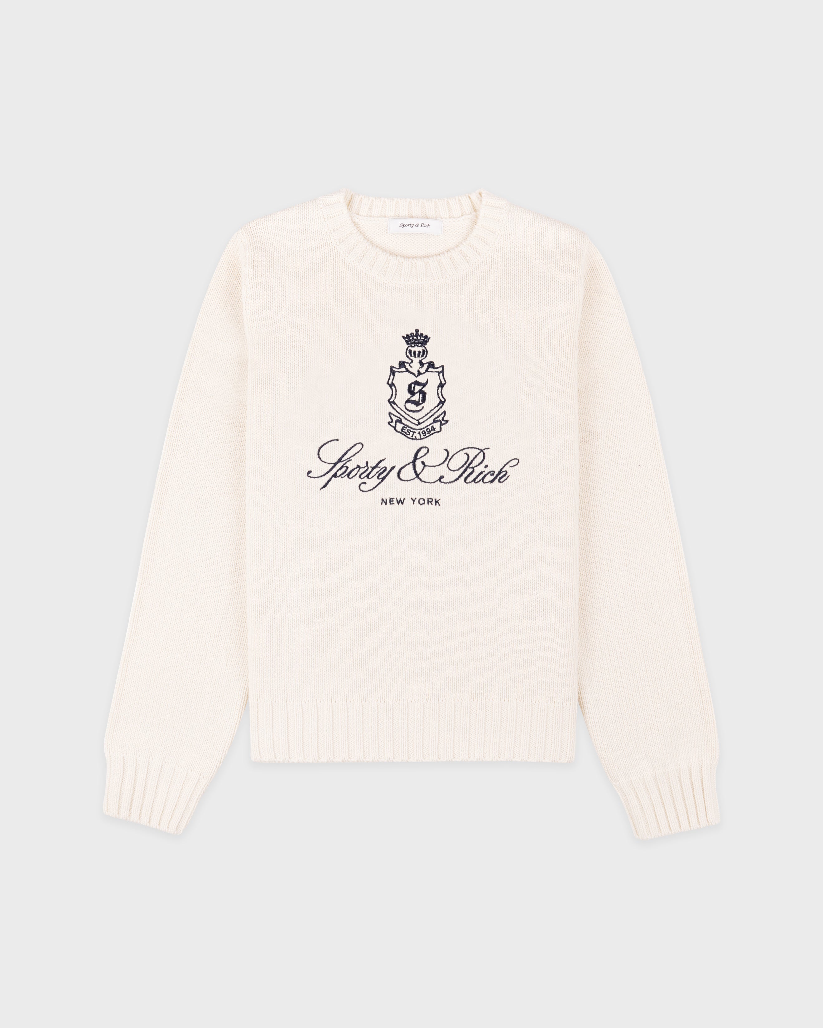 Vendome Knitted Sweater - Ecru/Navy
