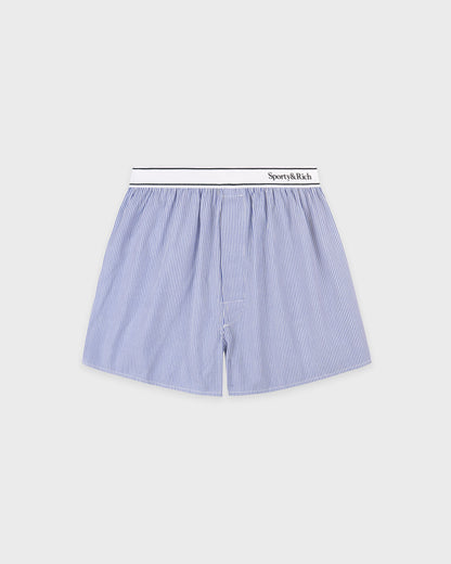 Serif Logo Boxer - Navy Stripe