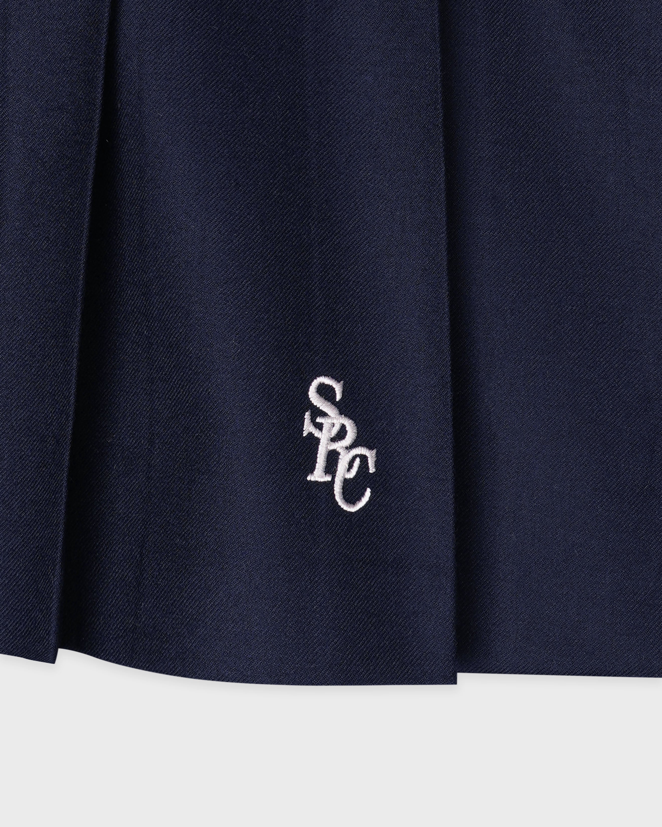 SRC Wool School Skirt - Navy/Ecru