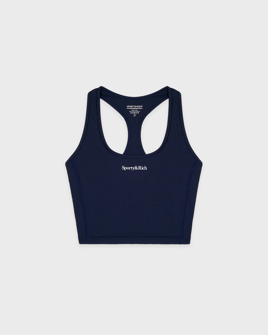 Serif Logo Sports Tank - Navy/White