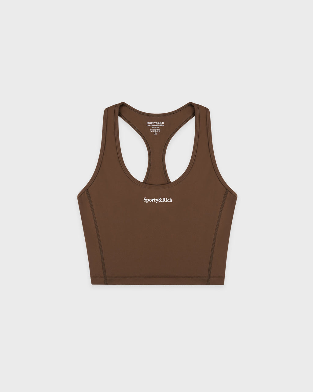 Serif Logo Sports Tank - Toffee/White