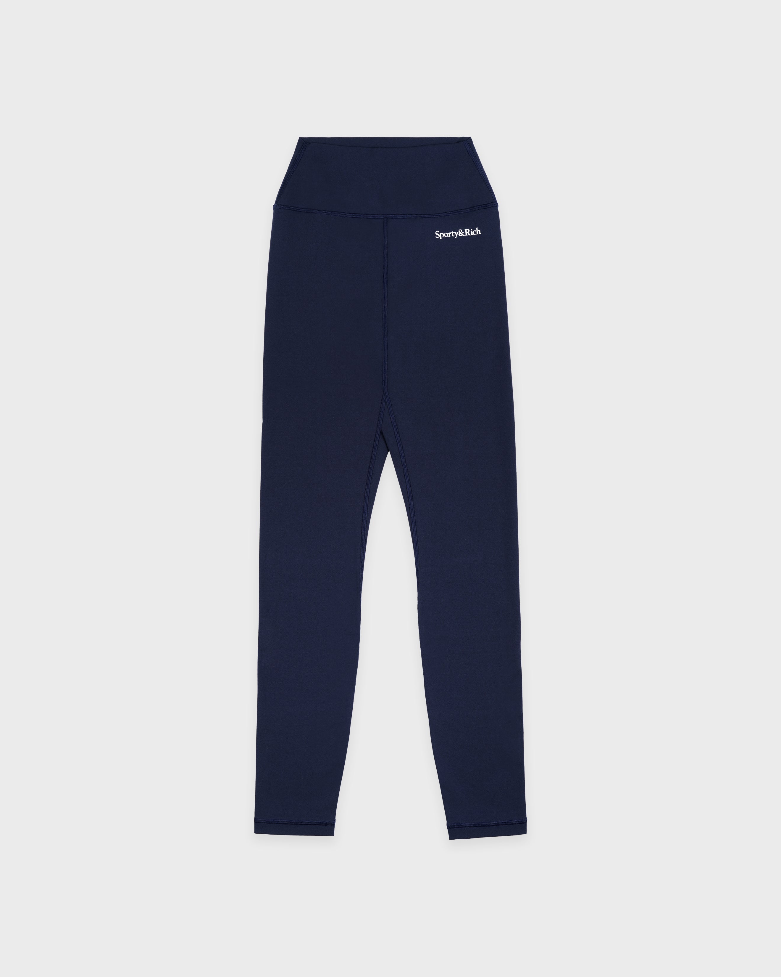 Serif Logo Legging - Navy/White