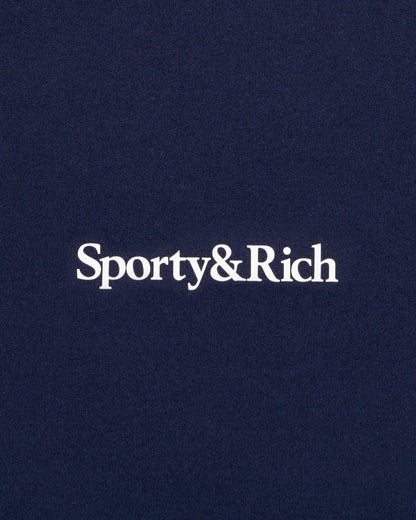 Serif Logo Legging - Navy/White