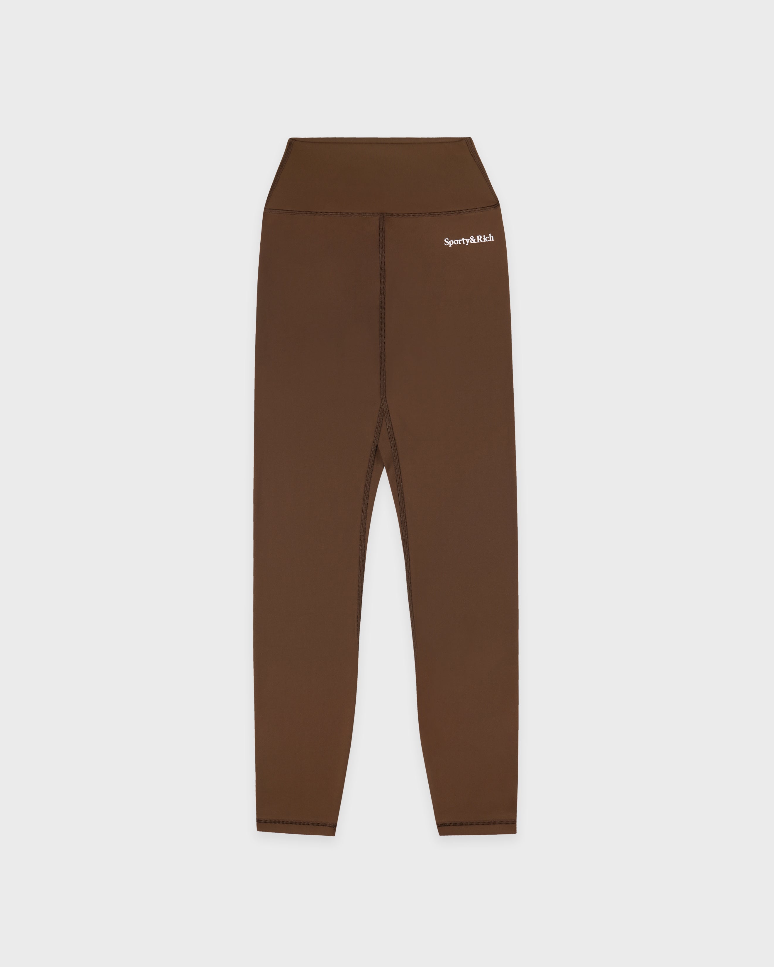 Serif Logo Legging - Toffee/White