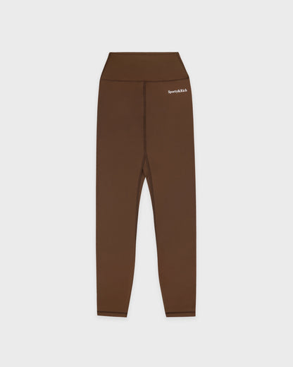 Serif Logo Legging - Toffee/White