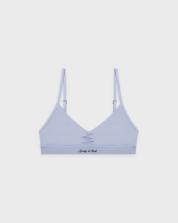 Signature Logo Mini Sports Bra - Faded Blue/White