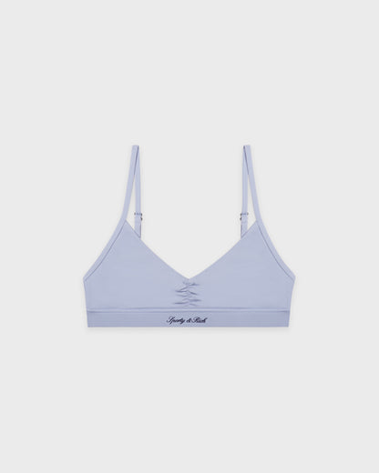 Signature Logo Mini Sports Bra - Faded Blue/White