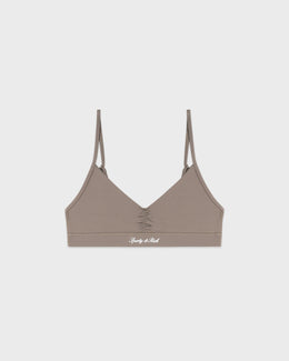 Signature Logo Mini Sports Bra - Hazelnut/White