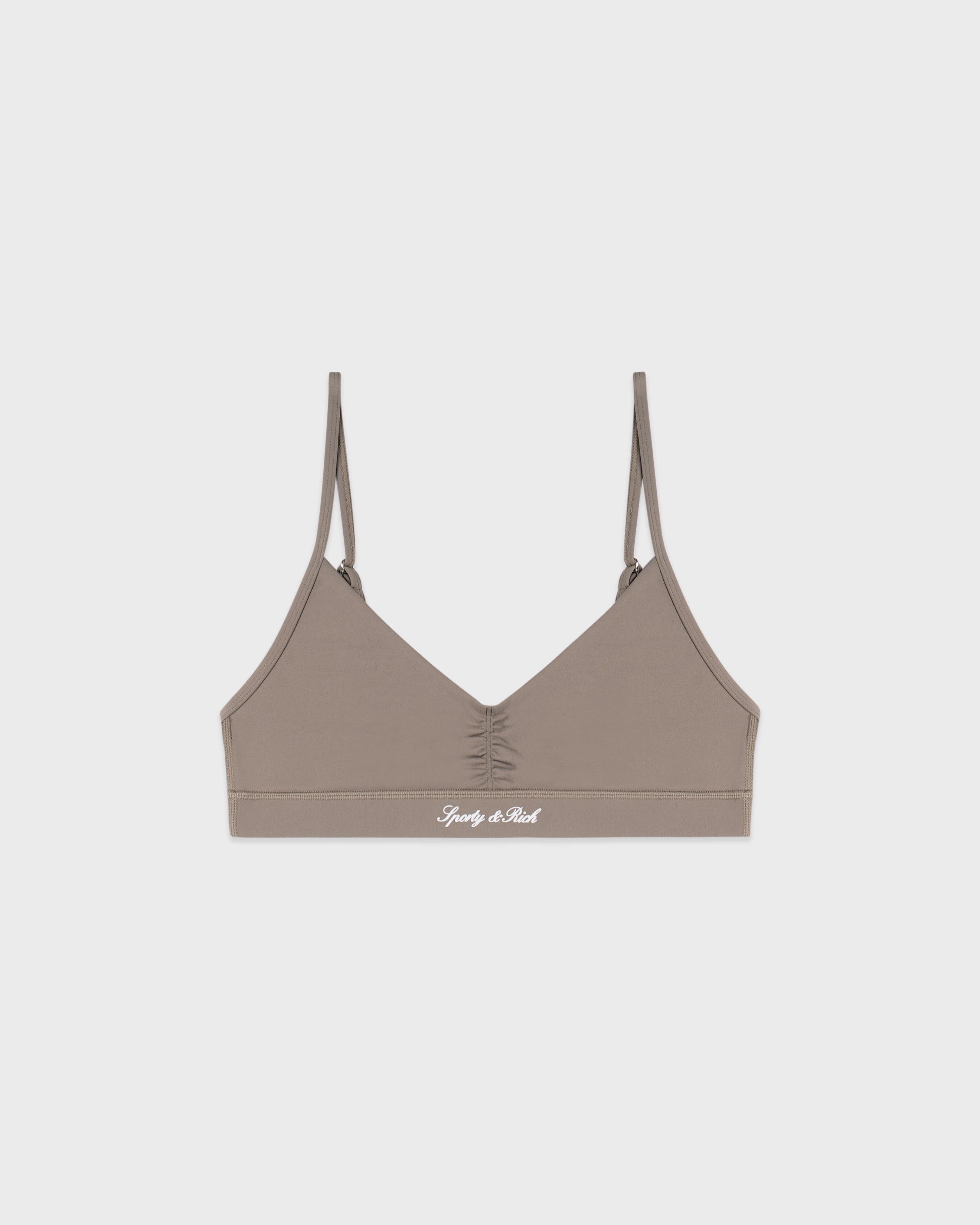 Signature Logo Mini Sports Bra - Hazelnut/White