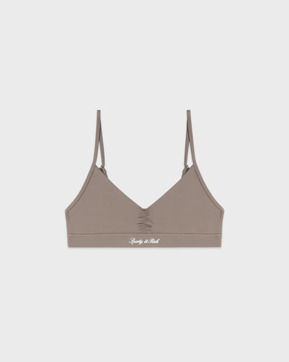 Signature Logo Mini Sports Bra - Hazelnut/White