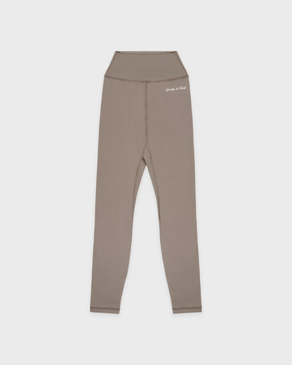 Signature Logo Legging - Hazelnut/White