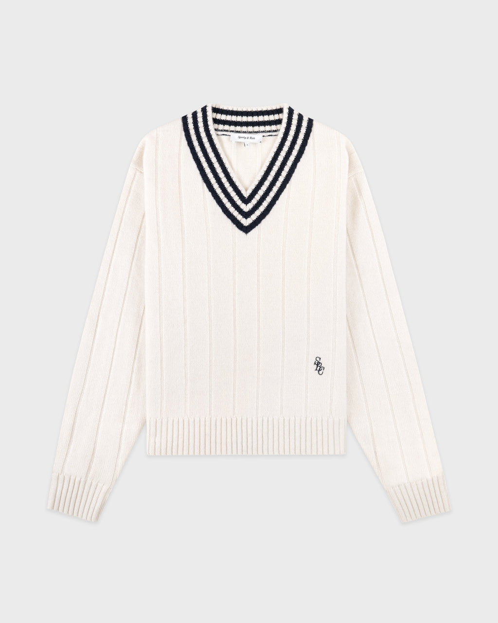 SRC Cricket Cashmere Sweater - Ecru/Navy