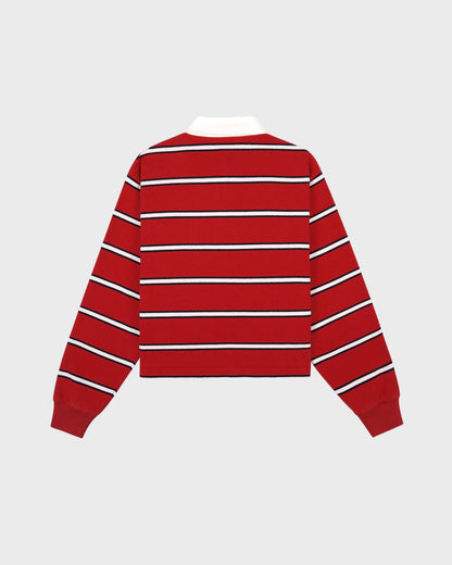 S&R Nautical Rugby Polo - Ruby/Navy/White