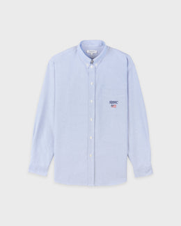 Nautical Oversized Oxford Shirt - Blue