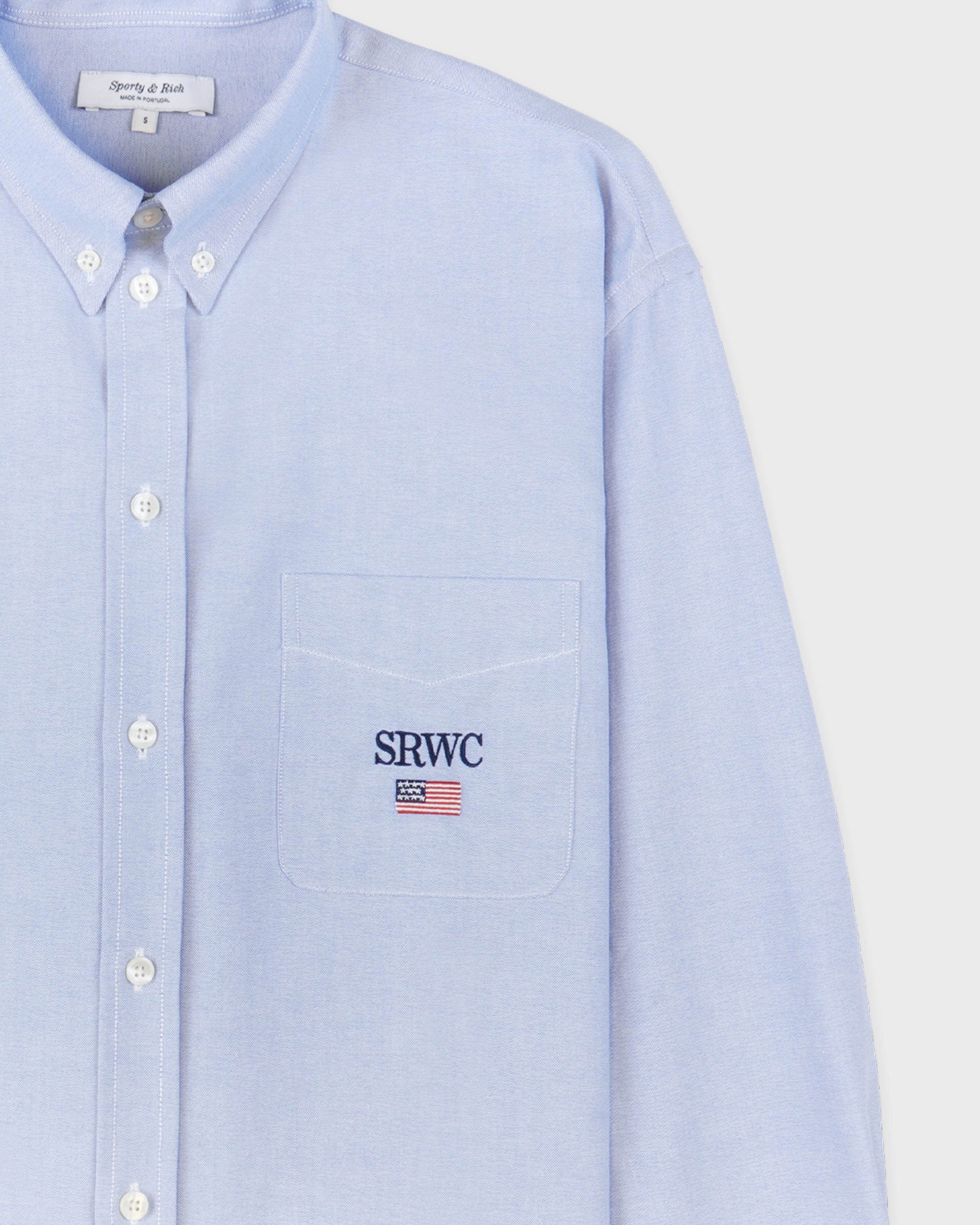 Nautical Oversized Oxford Shirt - Blue