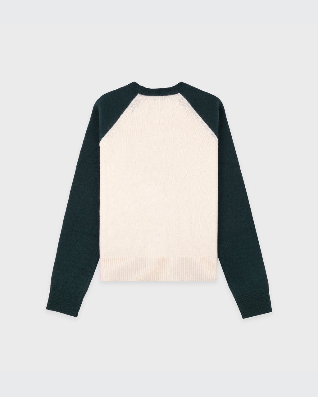 Syracuse Cashmere Baseball Sweater - Ecru/Forest