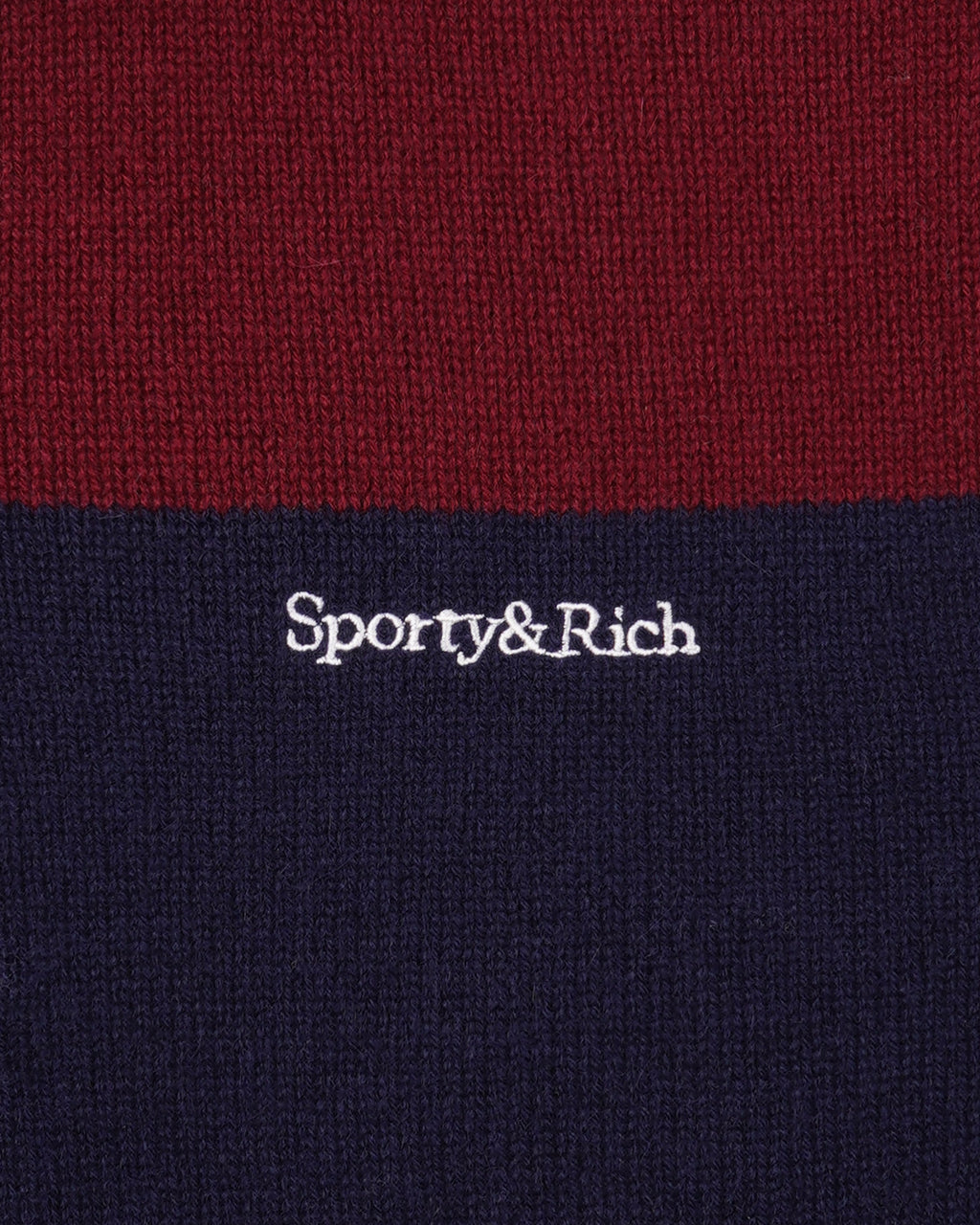 Serif Logo Cashmere Rugby Polo - Merlot/Navy/Ecru