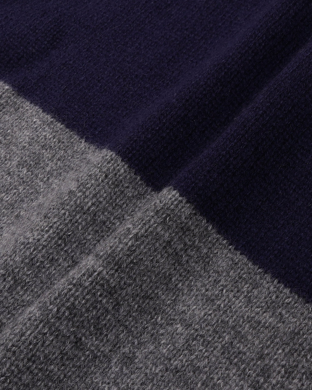 Serif Logo Cashmere Rugby Polo - Heather Gray/Navy/Ecru