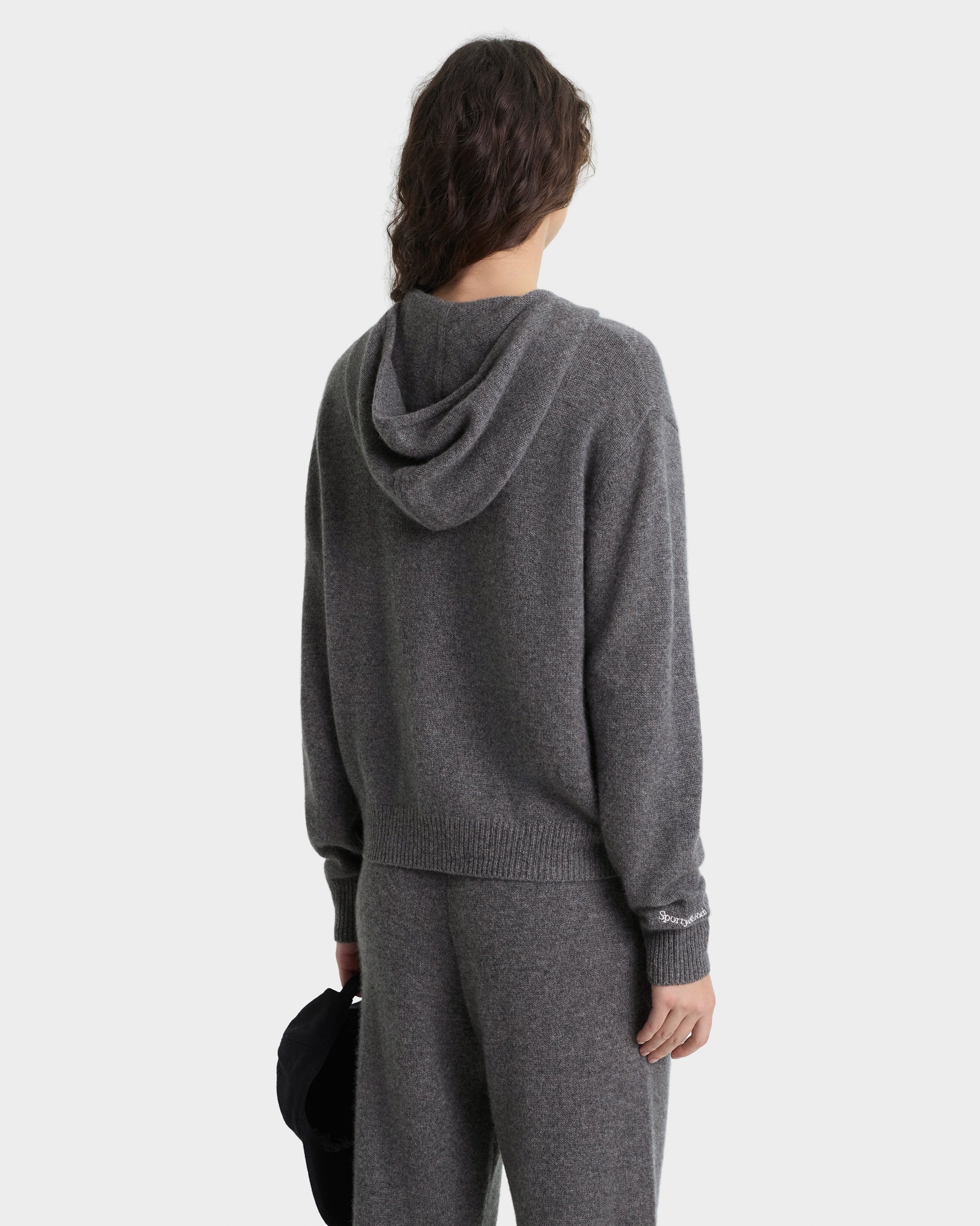 Heritage Yankees Serif Cashmere Zip Hoodie - Dark Grey/White