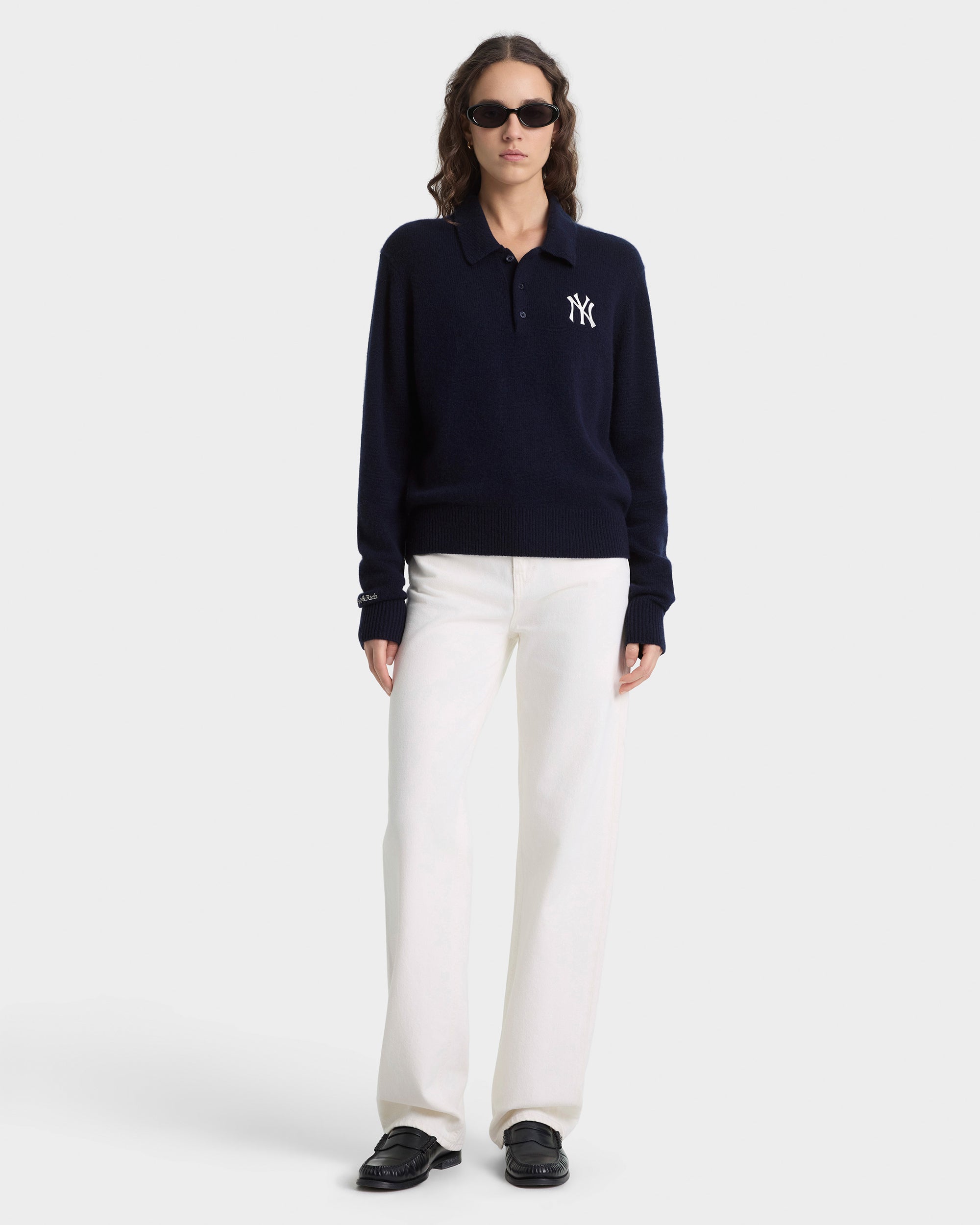 Heritage Yankees Serif Cashmere Polo - Navy/White