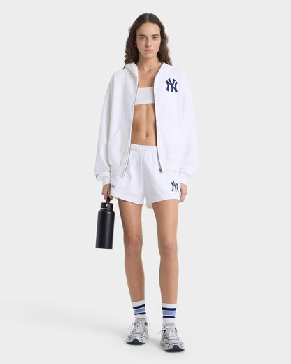 Heritage Yankees Serif Zip Hoodie - White/Navy
